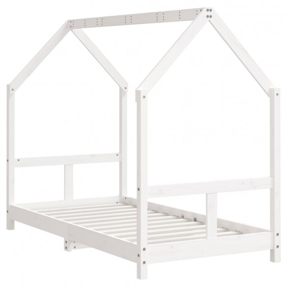 Cadre de lit pour enfant blanc 80x160 cm bois de pin massif