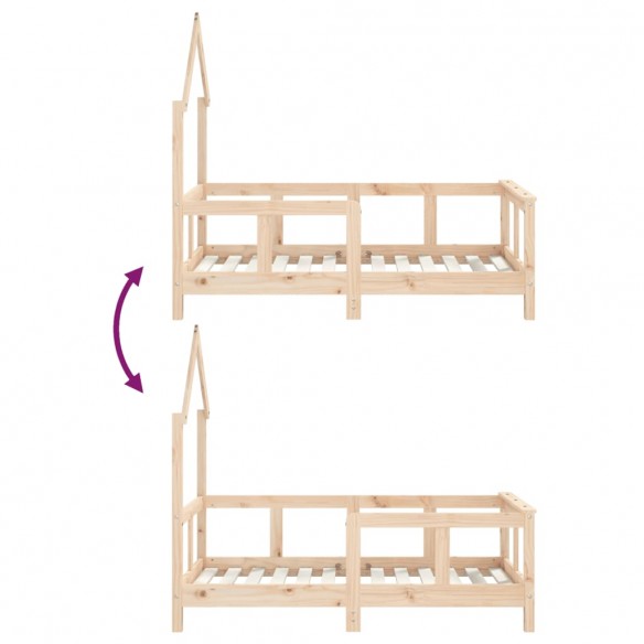 Cadre de lit pour enfant 70x140 cm bois de pin massif