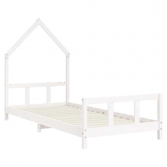 Cadre de lit pour enfants blanc 90x190 cm bois de pin massif