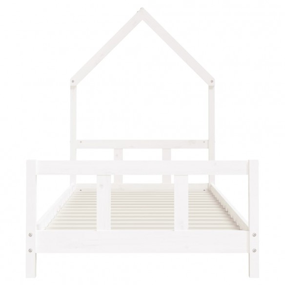 Cadre de lit pour enfants blanc 90x190 cm bois de pin massif