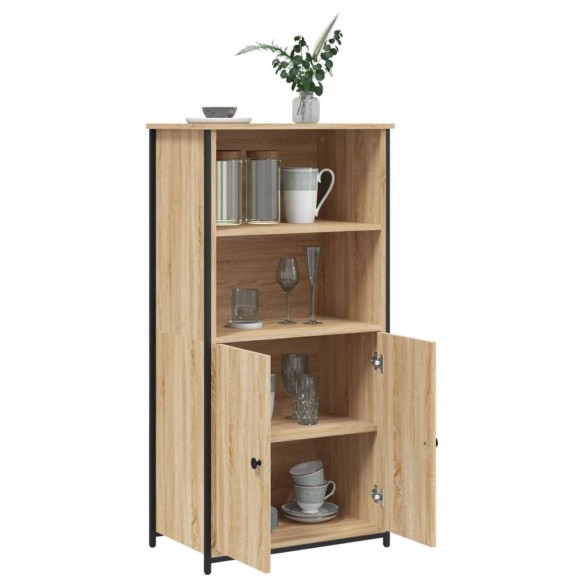 Buffet haut chêne sonoma 62x36x121,5 cm bois d'ingénierie