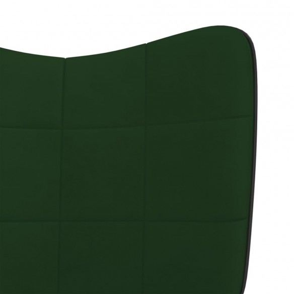 Chaise à bascule Vert foncé Velours et PVC