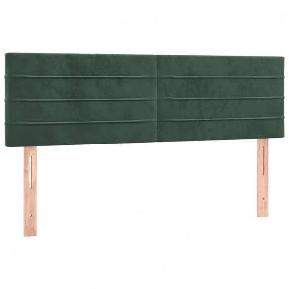 Têtes de lit 2 pcs Vert foncé 72x5x78/88 cm Velours