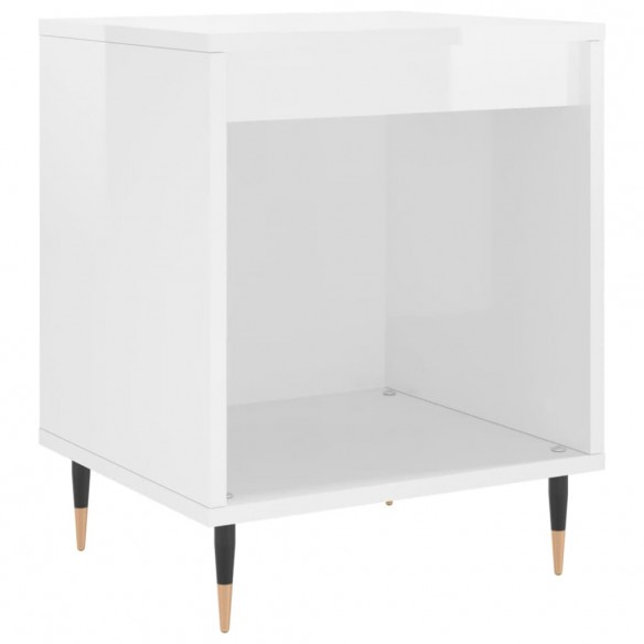 Tables de chevet 2 pcs blanc brillant 40x35x50 cm