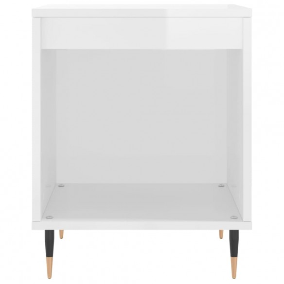 Tables de chevet 2 pcs blanc brillant 40x35x50 cm