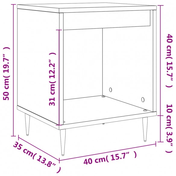 Tables de chevet 2 pcs blanc brillant 40x35x50 cm