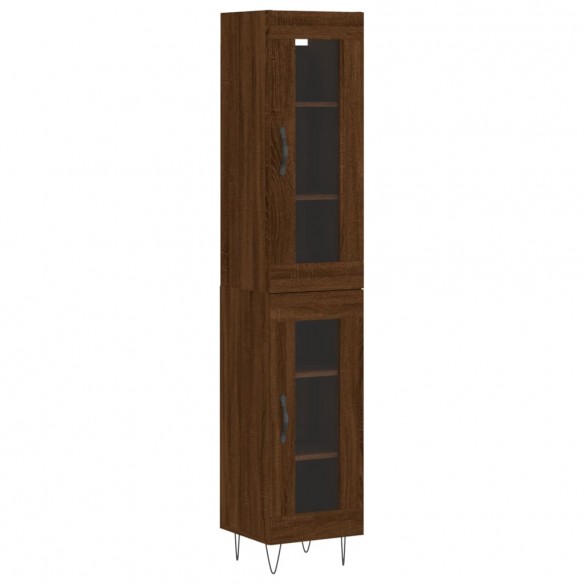 Buffet haut Chêne marron 34,5x34x180 cm Bois d'ingénierie