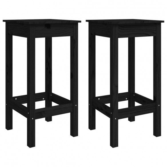 Ensemble de bar 5 pcs Noir Bois de pin massif