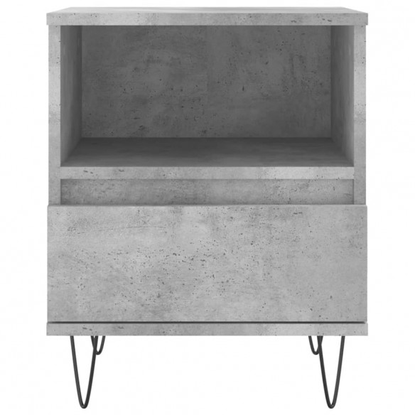 Table de chevet gris béton 40x35x50 cm bois d’ingénierie