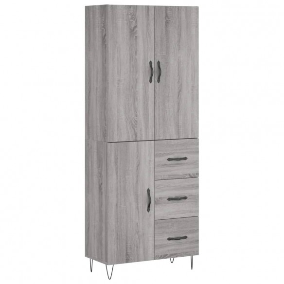 Buffet haut Sonoma gris 69,5x34x180 cm Bois d'ingénierie