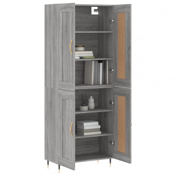 Buffet haut Sonoma gris 69,5x34x180 cm Bois d'ingénierie