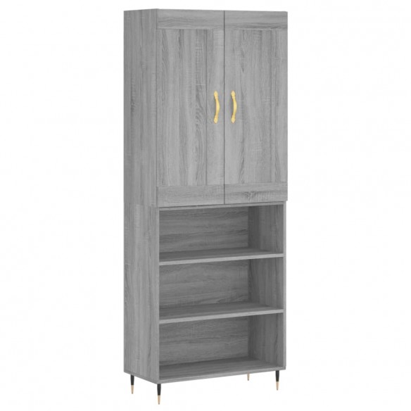 Buffet haut Sonoma gris 69,5x34x180 cm Bois d'ingénierie