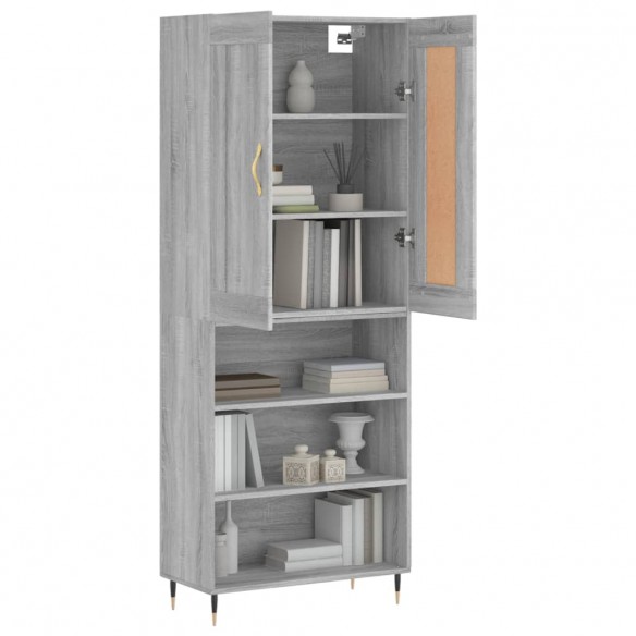 Buffet haut Sonoma gris 69,5x34x180 cm Bois d'ingénierie