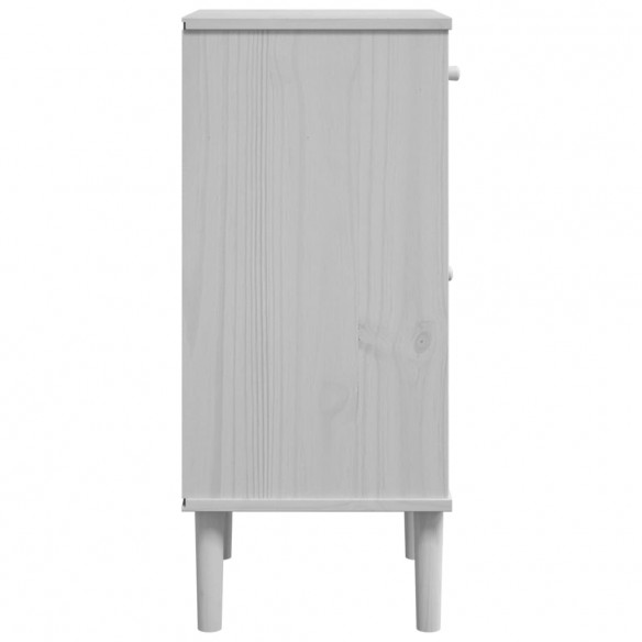 Table de chevet SENJA aspect de rotin blanc bois de pin massif