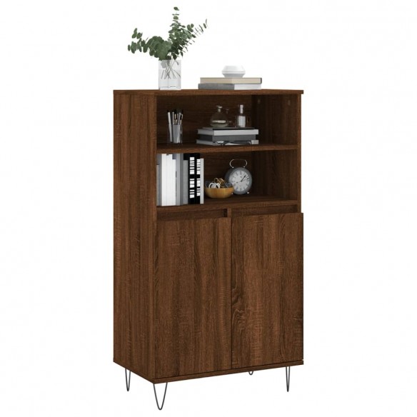 Buffet haut Chêne marron 60x36x110 cm Bois d'ingénierie