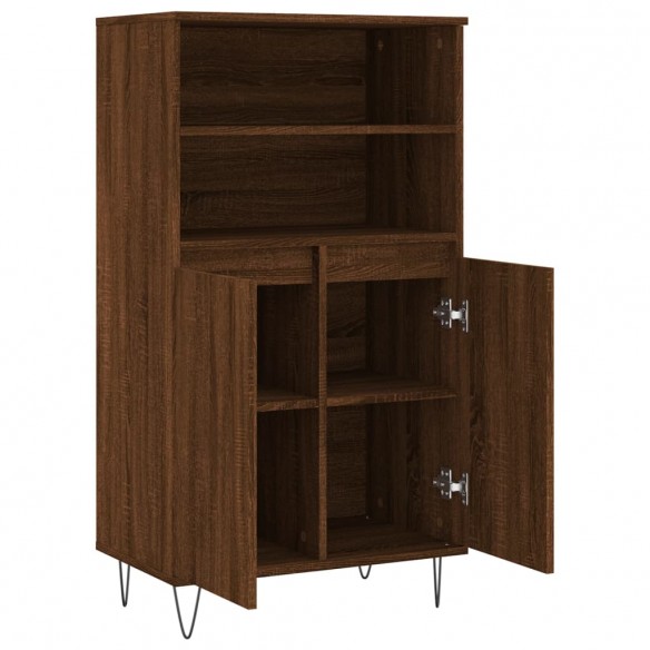 Buffet haut Chêne marron 60x36x110 cm Bois d'ingénierie