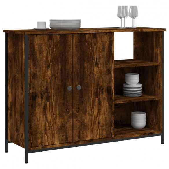 Buffet chêne fumé 100x33x75 cm bois d'ingénierie