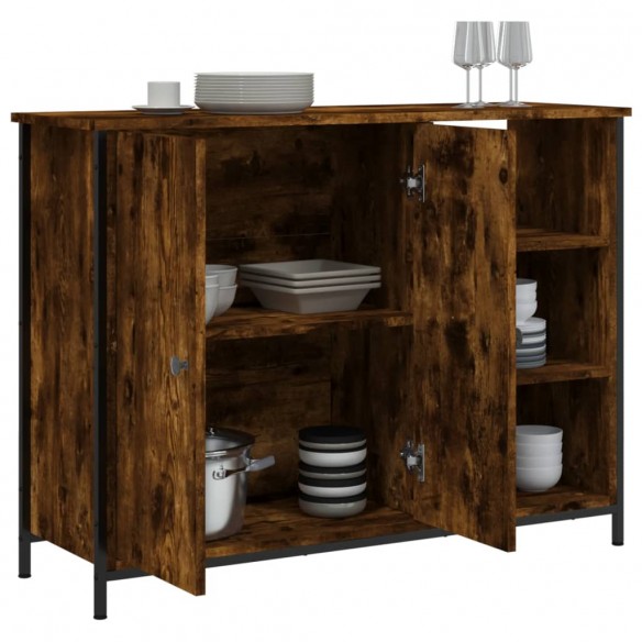 Buffet chêne fumé 100x33x75 cm bois d'ingénierie