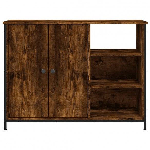 Buffet chêne fumé 100x33x75 cm bois d'ingénierie