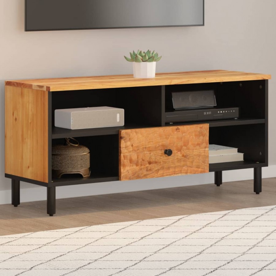 Meuble TV 100x33x46 cm bois d'acacia solide