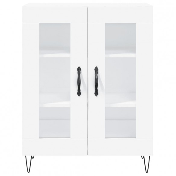 Buffet haut Blanc 69,5x34x180 cm Bois d'ingénierie