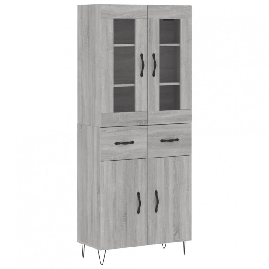 Buffet haut Sonoma gris 69,5x34x180 cm Bois d'ingénierie