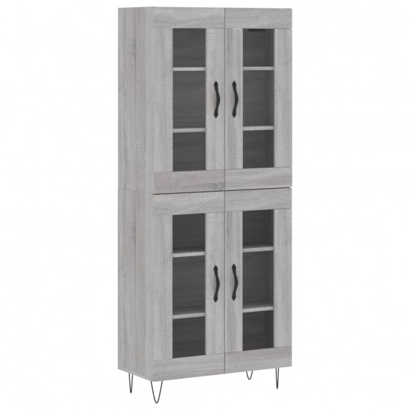 Buffet haut Sonoma gris 69,5x34x180 cm Bois d'ingénierie