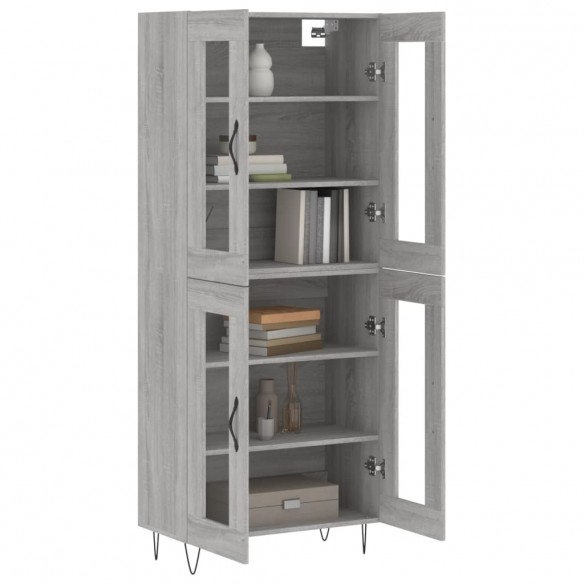 Buffet haut Sonoma gris 69,5x34x180 cm Bois d'ingénierie