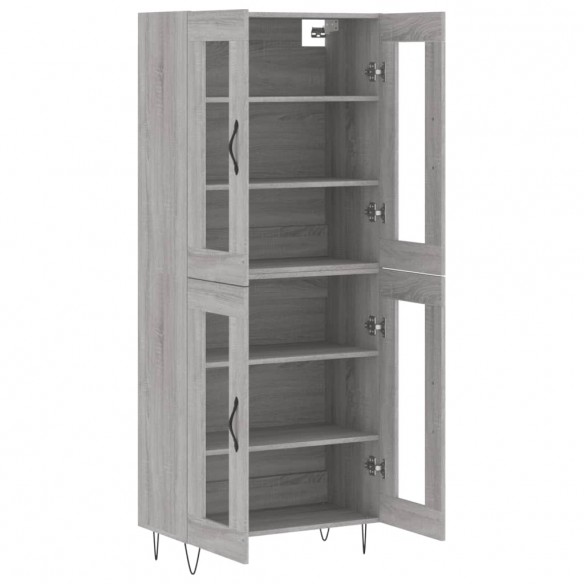 Buffet haut Sonoma gris 69,5x34x180 cm Bois d'ingénierie