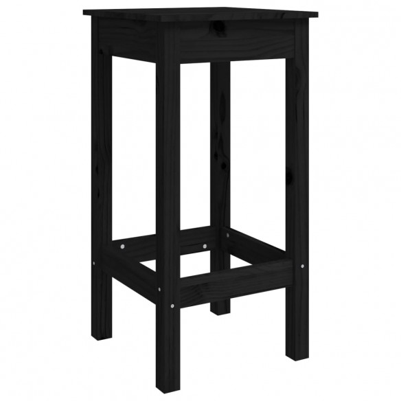 Ensemble de bar 3 pcs Noir Bois de pin massif