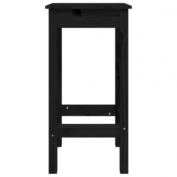 Ensemble de bar 3 pcs Noir Bois de pin massif