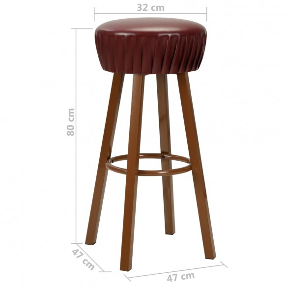 Chaises de bar lot de 2 marron similicuir