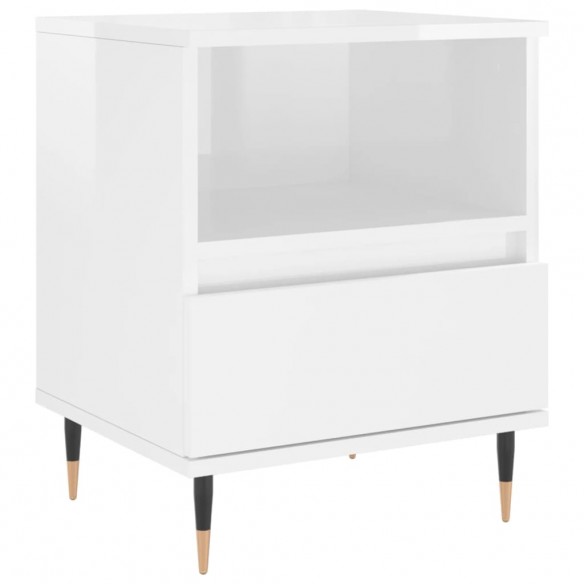 Tables de chevet 2 pcs blanc brillant 40x35x50 cm