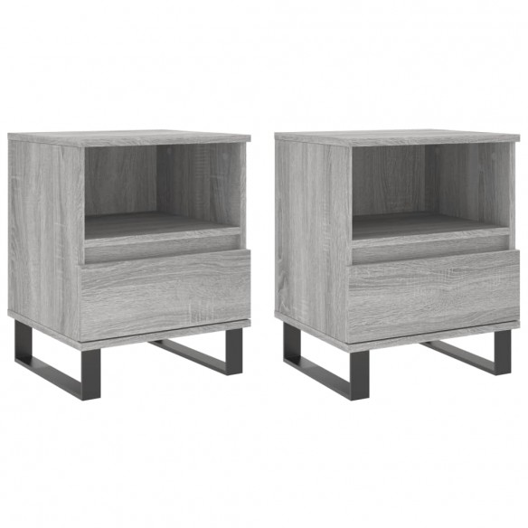 Tables de chevet 2 pcs sonoma gris 40x35x50 cm bois ingénierie