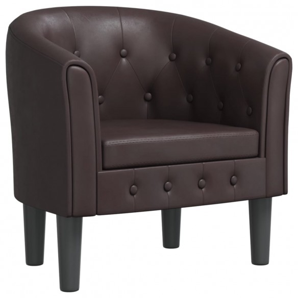 Fauteuil cabriolet marron similicuir