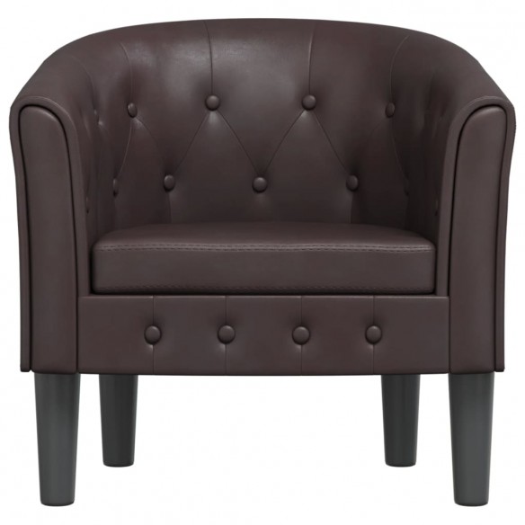 Fauteuil cabriolet marron similicuir