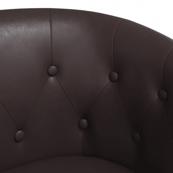 Fauteuil cabriolet marron similicuir