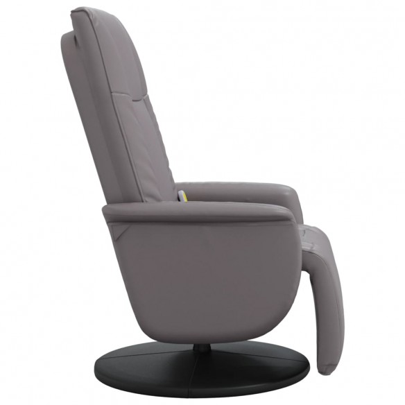 Fauteuil inclinable de massage repose-pieds gris similicuir