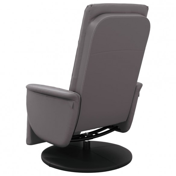 Fauteuil inclinable de massage repose-pieds gris similicuir