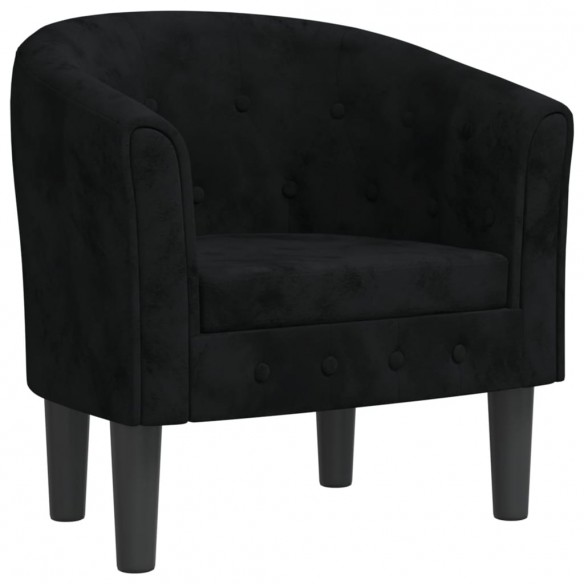 Fauteuil cabriolet noir velours