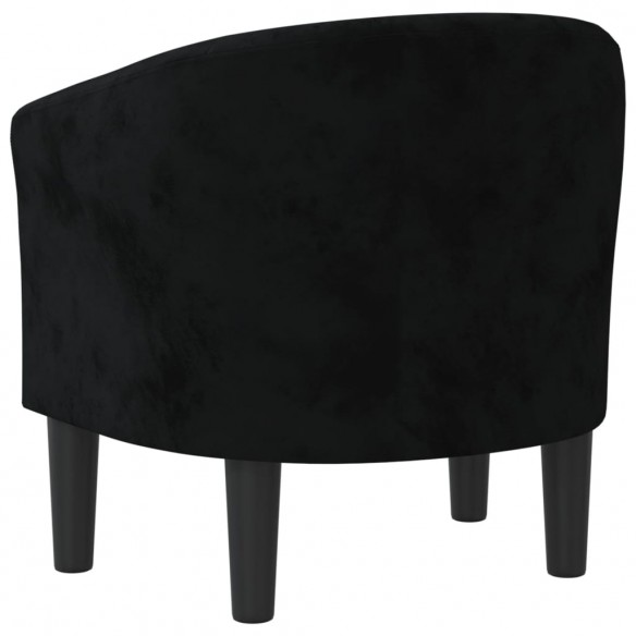 Fauteuil cabriolet noir velours