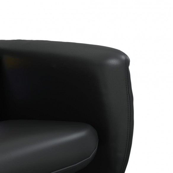 Fauteuil inclinable de massage avec repose-pied noir similicuir