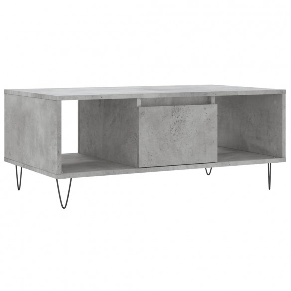 Table basse Gris béton 90x50x36,5 cm Bois d'ingénierie