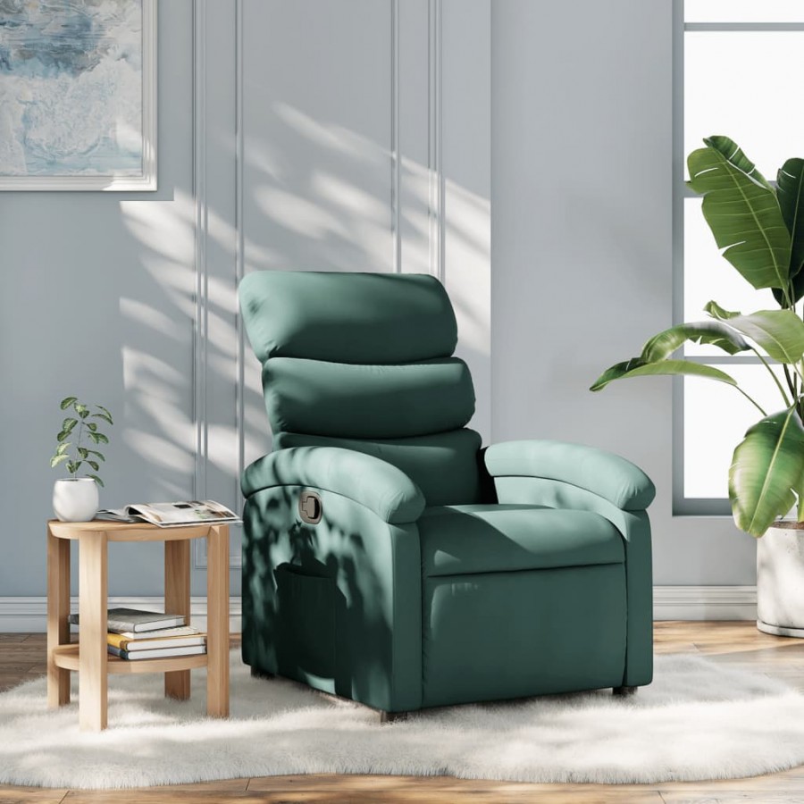 Fauteuil inclinable Vert foncé Tissu