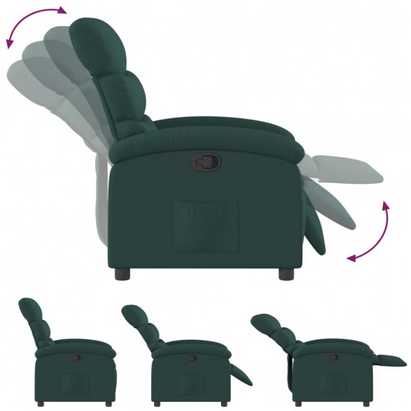 Fauteuil inclinable Vert foncé Tissu