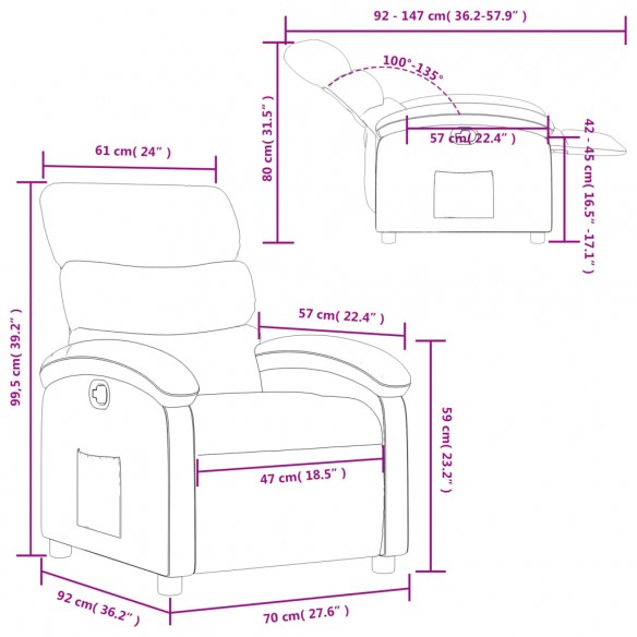 Fauteuil inclinable Vert foncé Tissu