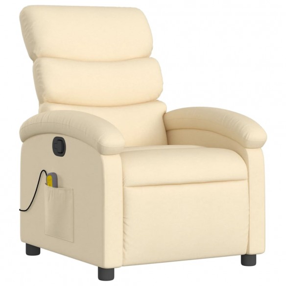 Fauteuil de massage inclinable Crème Tissu