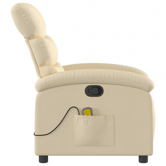 Fauteuil de massage inclinable Crème Tissu