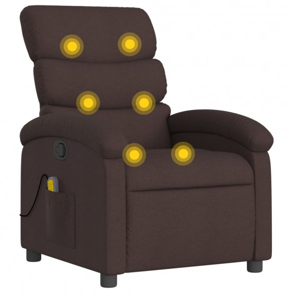 Fauteuil de massage inclinable Marron foncé Tissu