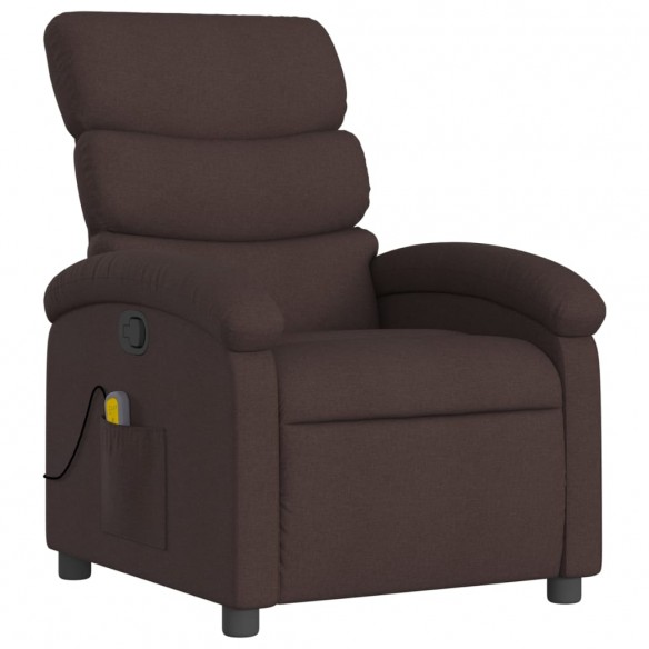 Fauteuil de massage inclinable Marron foncé Tissu